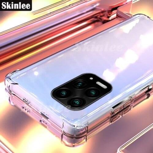 Skinlee For Motorola G100 Transparent Case Official Original Shockproof Four-corner Clear Cover For Moto G100 Case