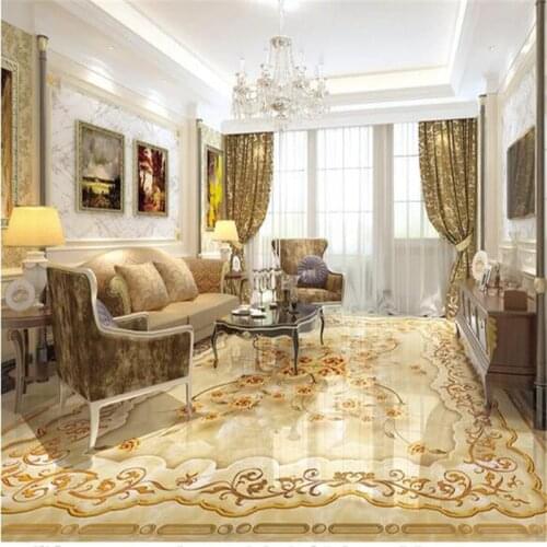 Beibehang pvc flooring custom 3d bathroom flooring European-style luxury rose marbles in 3 d flooring mural wallpaper for 3d