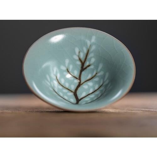 Ru Kiln Tea Cup Ceramic Master Cup Handmade Gracked Glaze Can Be Used To Raise Tea Cup Kung Fu Tea Set Single Cup Teacup Ceramic