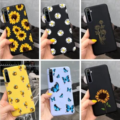 Silicone case for Oppo Realme 6 Pro Case Soft Silicone TPU Back Cover For Realme 6 6i 6s 6Pro Phone Cases Colorful Flower Bumper
