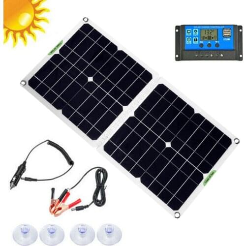 100W 12V5V Foldable 2 USB Solar Panel for Cell Phone Tablet Computer Electronic Products Charger Car Boat Battery Charge