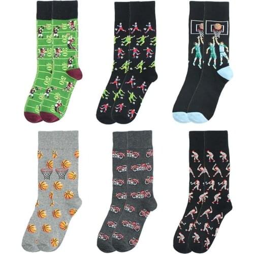 [SOPLCAALCK]Outside Gift Funny Socks Men Creative Trekking Exercise Design Men Socks Skateboard Calcetines Hombre Divertido