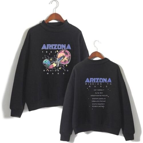 New Korean Fashion Fleece Hoodie Pullover Black-Arizona Mission To Mars Thick Loose Women Hoodies Sweatshirt Streetwear hip hop