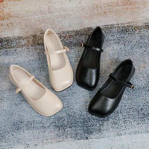 Tilocow Women Shallow Mary Janes for Ladies Square Toe Solid Pumps Shoes Woman Soft Bottom Lovely Shoe Female Casual Footwear