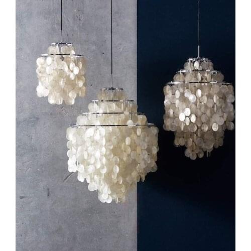 Verpan fun chandelier shell chandelier restaurant lights aisle bedroom lights E27flush mount chandelier AC110-240V frame chander