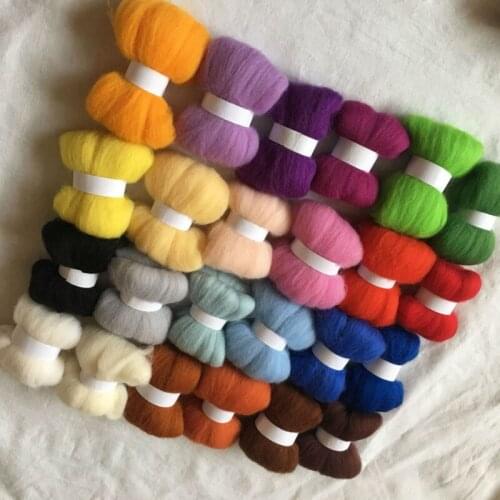 WFPFBEC 24colors 5g/10g/20g/50g/100g/color wool for felting