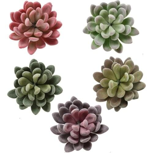 YO CHO Artificial Succulents Flocking Gem Flower Succulents Home Decoration Green Plant Desktop Placement Simulation Succulents