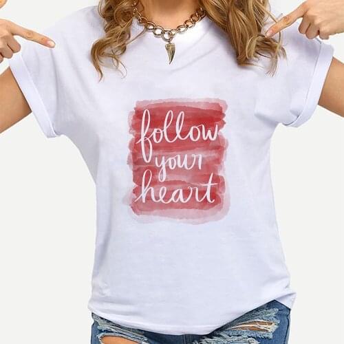 2021 Aesthetic T Shirts Women BOLLOW YOUR HEANT Letter Printed Short Sleeve Fashion Harajuku Personalized Style T-shirt Hipster