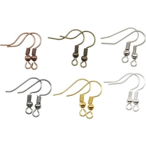 200Pcs/lot Gold Copper French Wires Ear Hook Clasp Ear Bead Earring Hooks For DIY Jewelry Makings Findings Supplies Accessories