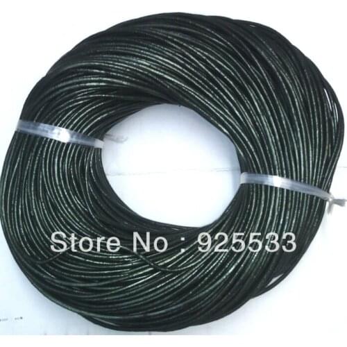100yards/Roll Pearly Lustre Deep Green True cowhide Beading Cord 2mm Wire Handcraft Accessories for bracelet DIY free shiping