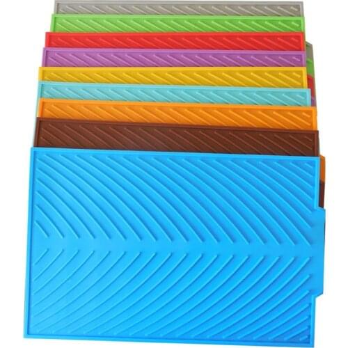 2pcs/lot Silicone Dish Drying Mat Heat Resistant Cushion Pad Dinnerware Table Mat Placemat Draining Water Kitchen Mats