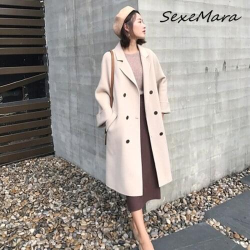 2019 Elegant Cute Plus Size Winter Thick Fleece Women Lapel Lambs Wool Cashmere Coat