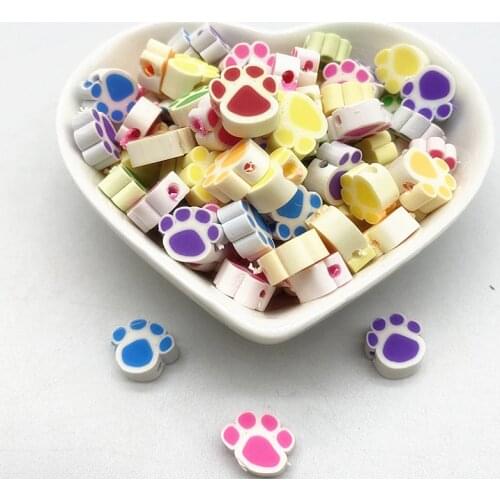 30pcs/Lot 10mm Mixed Colors LOVE Shape Clay Spacer Beads Polymer Clay Beads For Jewelry Making DIY Handmade Accessories #03