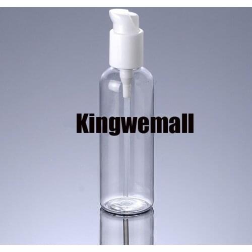 300pcs/lot High quanlity Capacity 200ml PET Round Transparent Bottle with Press Pump For Lotion Cosmetic Packaging PTJ30