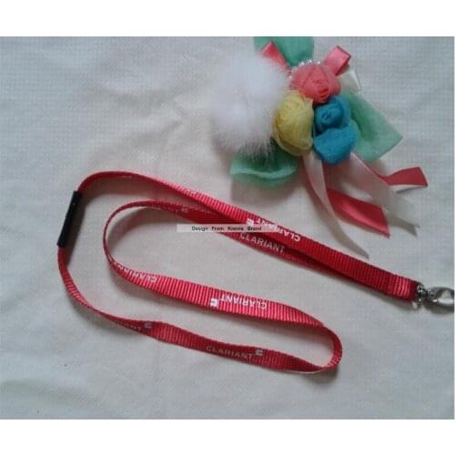 500pcs/lot custom 10MM width red lanyard with white logo imprint heat transfer cheap lanyard Side Safety Buckle Lanyard