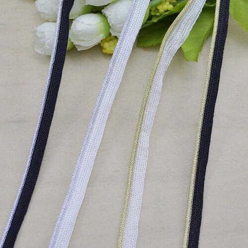 5M Inlaid Tape Glitter Ombre Braided Gold Wire Pillow Piping Rope Cushion Cord Trim Polyester Upholstery Edging Woven Sideband