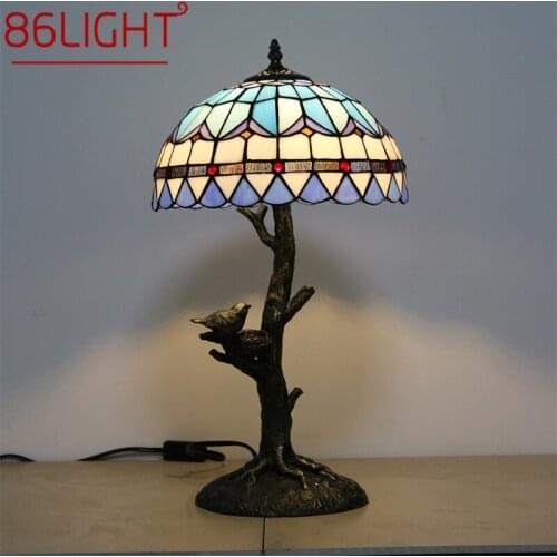86LIGHT Tiffany Table Lamps Modern LED Colorful Desk Light Creative for Home Bedroom Decoration