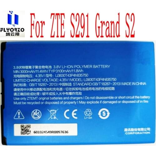 High Quality 3000mAh Li3830T43P4H835750 Battery For ZTE S291 Grand S2 Mobile Phone