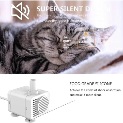 Cat Accessories Water Pump Cats Dogs Drinking Fountain Bowl Engine Accessories Drinker For Cat Drink Pump With LED DC 5V