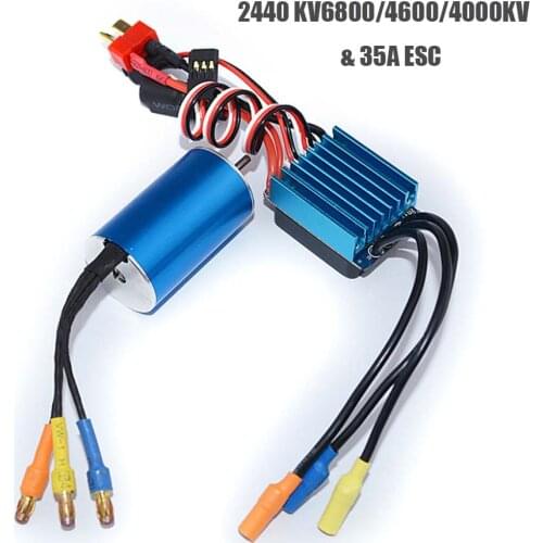 RC 2440 6800KV / 4600KV / 4000KV Sensorless Brushless Motor With 35A Brushless ESC for 1/14 1/16 RC Car