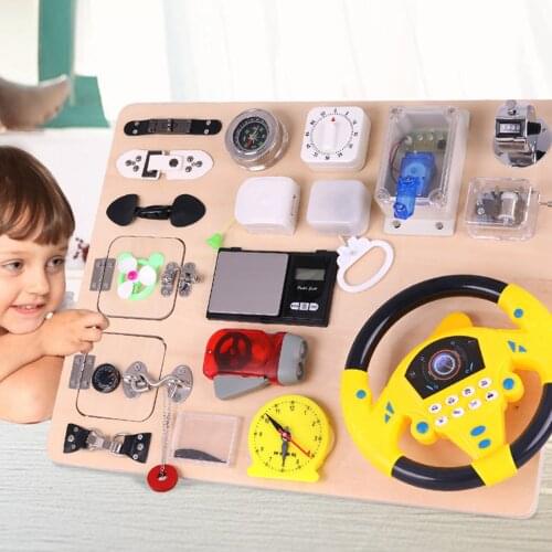 Montessori Latches & Locks Puzzle Board Toddler Kids Busy Board Toys for Learning Practicing Basic Life Skills