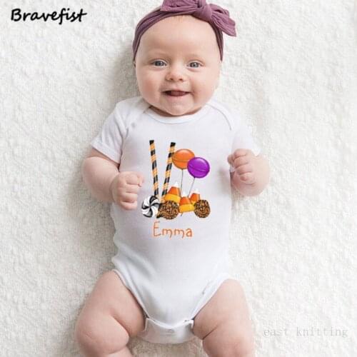 Dessert Print Newborn Bodysuits 0-24Months Infant Jumpsuits Emma Letters Baby Sunsuits Summer Children Clothes For Boys Girls