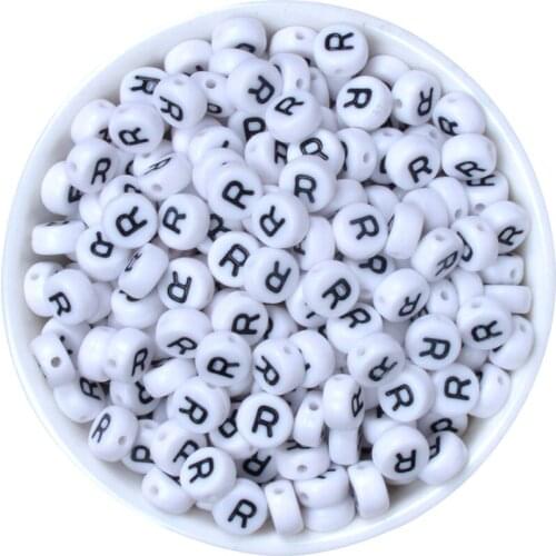 4*7mm Flat Round Plastic Letters Beads For Bracelets Making Women Diy Material Singer Alphabet Acrylic Beads Wholesale