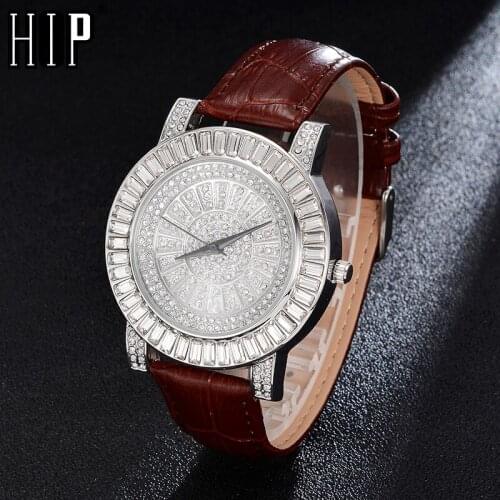 Hip Hop Luxury Mens Iced Out Waterproof Watches Date Quartz Wrist Watches With Micropave CZ Alloy Watch For Women Men Jewelry
