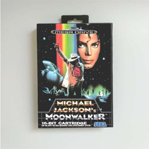 Michael Jacksons Moonwalker - EUR Cover With Retail Box 16 Bit MD Game Card for Megadrive Genesis Video Game Console