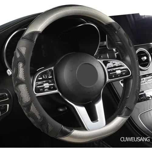 CUWEUSANG Carbon Fiber Leather Car Steering Wheel Cover For Geely CK EC7 EC8 MK CK2 GC9 GC6 emgrand 7 X7 ec7 atlas MK