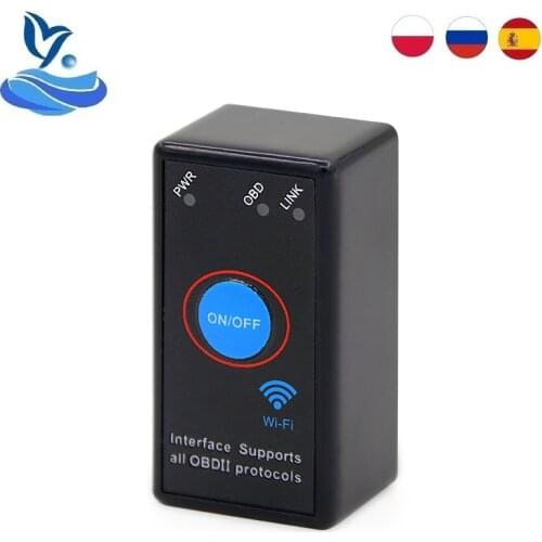 ELM 327 Icar2 OBD2 Scanner ELM327 WiFi/BT PIC18F25K80 Chip V1.5 Power On/Off With Switch 4MHz OBDII Diagnostic Tool IOS/Android