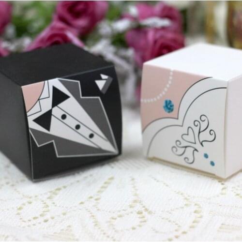 10PCS Creative Bridal and Groom Favors Candy Box Wedding Party Accessories Sweet Boxes
