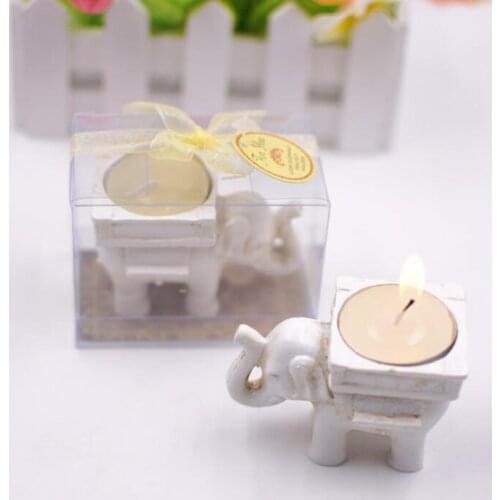 Retro Lucky Elephant Candles Holder Creative Tealight Candlestick Bridal Shower Wedding Party Favors Gift LX6219