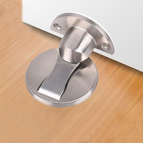 Magnetic Door Stops Zinc alloy Wall Floor Mount Safety Catch Gate Resistor Doorstop Non Punching Sticker Hidden Door Holder
