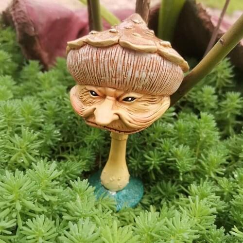 Mushroom Toadstool Miniature Ornament Fairy DIY Home Garden Lawn Decor Creative Resin Man Face Funny Room Home Decor Figurine
