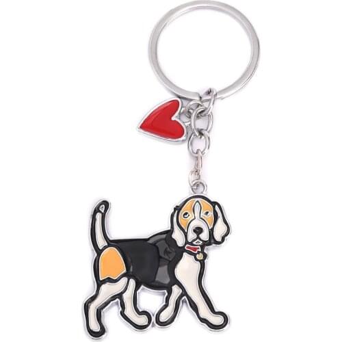 Fashion Basset Hound Keychain Dog Keychains For Women Bag Charm Trinket Men Car Key Ring Key Chain Jewelry Gift Animal Charm