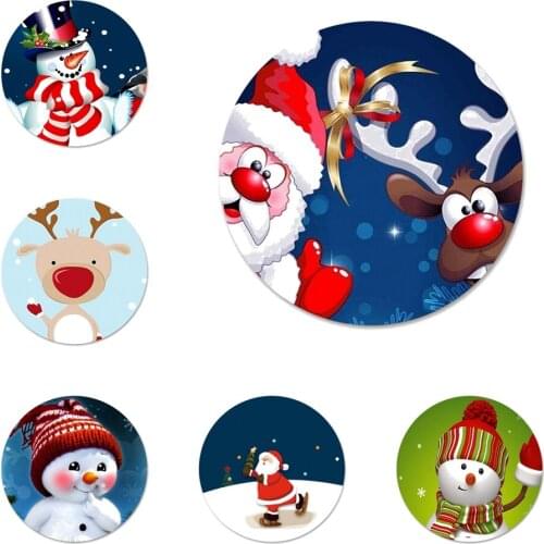 Cartoon Christmas Badge Brooch Pin Accessories For Clothes Backpack Decoration gift 58mm