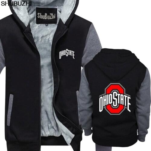 Printed warm coats winter thick hoodies Men 143 Ohio Script State Pride Buckeye Band Foot Baller Vintage Retro jacket sbz577