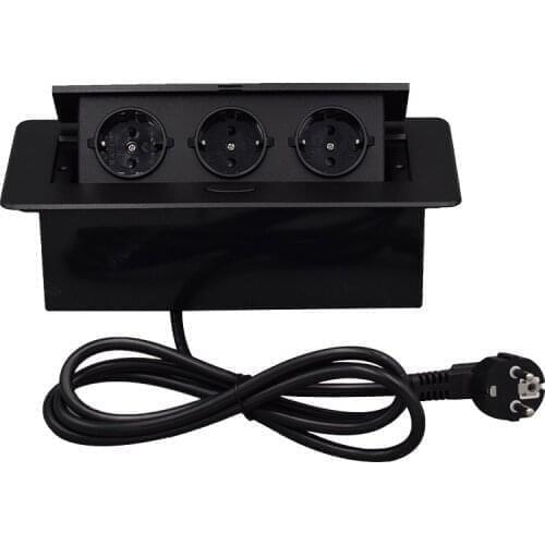 Table Pop Up Power Date Center Connection with 3 EU USB Chargers for Conference Meeting Room With 1.5m power cord
