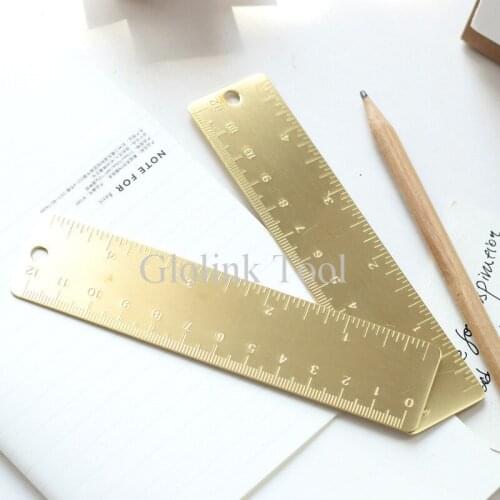 Travelers Notebook Brass Ruler Bookmark Vintage Double Single Hollow Scale Ruler Midori Measurement Tool