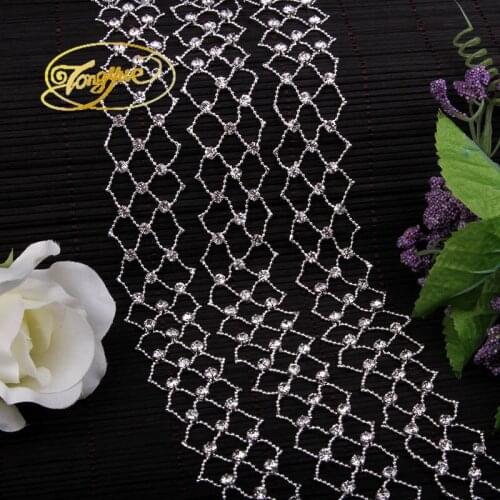2017 New 1.7*3.5 Diamond decals Lace Clothing Accessories Dress Wedding Dress DIY Diamond Chain Net Drill Accessories Supplies