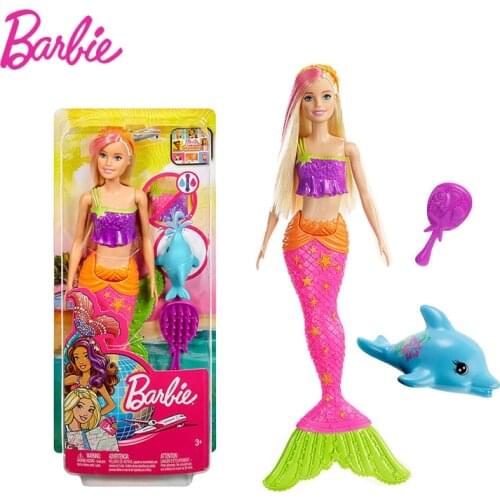 Original Barbie Mermaid Dolphin Water Reborn Dolls Girl Gift Set Sea Fairytale Beautiful Princess Kids Toys for Children
