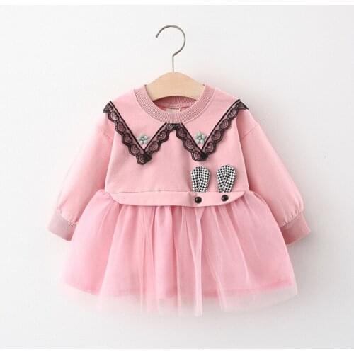 Newborn Baby Girls Dress 2021 New Baby Girl Clothes Long Sleeve Dresses for Infant Baby Birthday Clothing Toddler Girl Dress