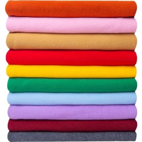 Width 62'' Thickened Solid Color Simple Soft Fleece Fabric By The Half Yard For Coat Shawl Material