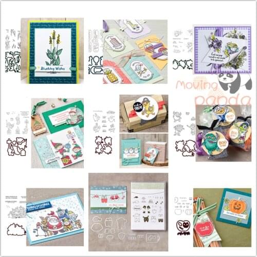 Christmas Funny Animal Stamp And Metal Cutting Dies Set Mold For DIY Scrapbook Photo Album Card Gift Embossing Craft Knife Die