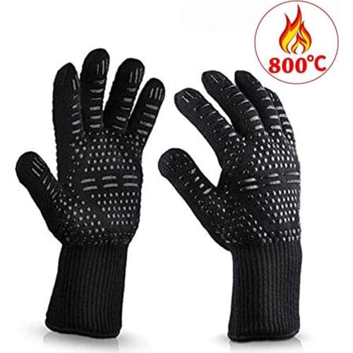 Heat Resistant Thick Silicone Cooking Baking Barbecue Oven Glove BBQ Grill Mittens Dish Washing Glove Kitchen 1PCS