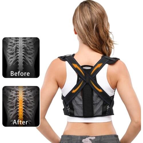 Alloy Bone Shoulder Straightener Round Posture Corrector Back Support Brace Belt Scoliosis Clavicle Lower Upper Back Pain Relief