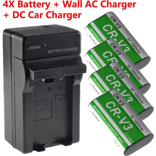 Yidabusiness 4x Battery + Charger + Car Plug for Kodak CRV3 EasyShare C623 C633 C643 ZOOM