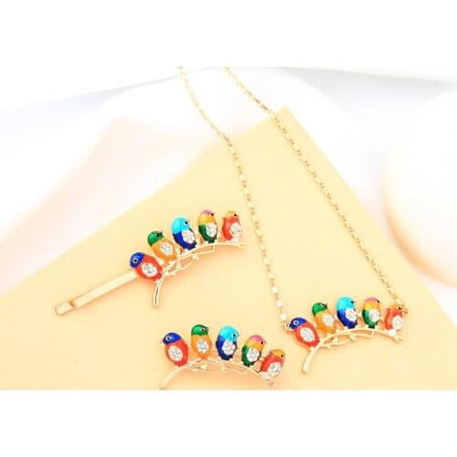 BALANBIU Unique Handmade High-quality Bird Hairpin Brooch Chains Necklace For Women Gold Color Necklace New Fashion Jewelry