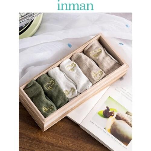 INMAN Women Boat Ankle Sock Cute Cat Embroidery Pattern Thread-Off Proof Lady Girl Socks